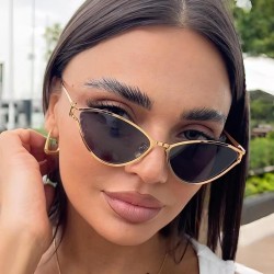 ( gold frame  gray  Lens )occidental style personality sunglass hollow Sunglas..