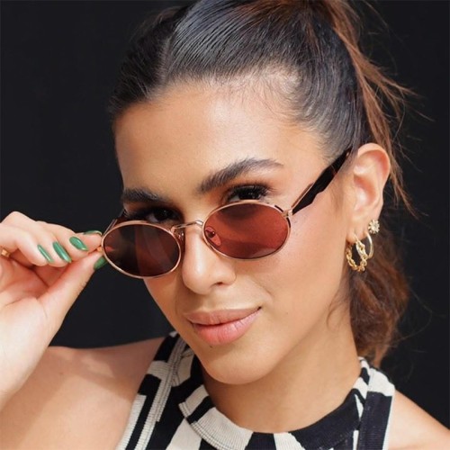( Black frame  gray  Lens )Metal sunglass fashion anti-ultravioletuv Sunglasses Round frame