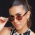 ( Black frame  gray  Lens )Metal sunglass fashion anti-ultravioletuv Sunglasses Round frame