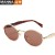 ( Black frame  gray  Lens )Metal sunglass fashion anti-ultravioletuv Sunglasses Round frame