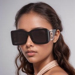( Bright balck frame  gray  Lens )classic sunglass personalityunglasses Sungla..