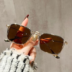 ( gold frame  gray  Lens )retro Double Sunglasses fashion Stripe sunglass tren..