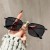 ( gold frame  gray  Lens )retro Double Sunglasses fashion Stripe sunglass trend anti-ultraviolet