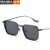 ( gold frame  gray  Lens )retro Double Sunglasses fashion Stripe sunglass trend anti-ultraviolet