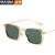 ( gold frame  gray  Lens )retro Double Sunglasses fashion Stripe sunglass trend anti-ultraviolet