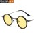 ( bright black gray  Lens )retro Round frame sunglass anti-ultraviolet man samll Sunglasses