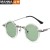 ( bright black gray  Lens )retro Round frame sunglass anti-ultraviolet man samll Sunglasses