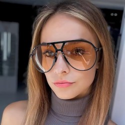 ( Black frame  Gradual change gray )occidental style fashion Word Sunglasses m..