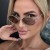 ( gold frame  tea )Ellipse hollow sunglass occidental style sunglass fashion retro Sunglasses