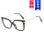 ( bright black while  Lens ) square spectacles lady Eyeglass frame Anti blue lightns style