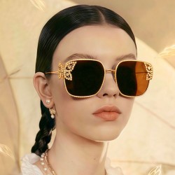(C  gray )square butterfly sunglass Metal occidental style Sunglasses fashion ..