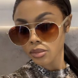 (C  tea )chain sunglass lady sunglass occidental style trend Sunglasses