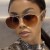 (C  tea )chain sunglass lady sunglass occidental style trend Sunglasses