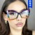 (C  purple  blue  while  Lens ) spectacles Anti blue light butterfly occidental style fashion elegant all-Purpose Eyeglass frame