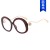 (C  Black frame  while  Lens ) Metal Eyeglass frame fashion spectacles personality retro Pearl Anti blue light