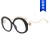(C  Black frame  while  Lens ) Metal Eyeglass frame fashion spectacles personality retro Pearl Anti blue light
