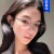 (C  white)Ellipse Anti blue light spectacles Metal hollow Eyeglass frame super