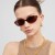 (C  Black frame  gray  Lens )Ellipse samll sunglass Sunglasses occidental style retro ladyns style sunglass