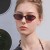 (C  Black frame  gray  Lens )Ellipse samll sunglass Sunglasses occidental style retro ladyns style sunglass