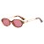 (C  Black frame  gray  Lens )Ellipse samll sunglass Sunglasses occidental style retro ladyns style sunglass