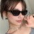 (C  bright black gray  Lens ) Ellipse samll sunglass style Sunglasses anti-ultraviolet sunglass man woman