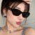 (C  bright black gray  Lens ) Ellipse samll sunglass style Sunglasses anti-ultraviolet sunglass man woman