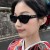 (C  bright black gray  Lens ) Ellipse samll sunglass style Sunglasses anti-ultraviolet sunglass man woman