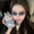 (C  blue  Lens ) side cut sunglass Ellipseenne style Sunglasses high sunglass lady