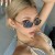 (C  blue  Lens ) side cut sunglass Ellipseenne style Sunglasses high sunglass lady