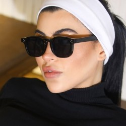 (C  bright black gray  Lens )Rice nail sunglass square samllns Sunglasses woma..