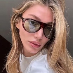 (C  bright black gray  Lens )retro Word sunglassns fashion Sunglasses trend su..