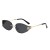 (C  gray )samll Ellipse sunglass occidental style side cut sunglass personality Sunglasses