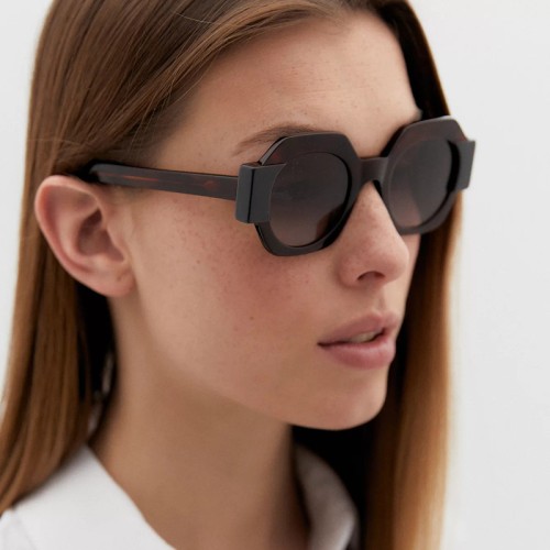 (C  bright black gray  Lens ) sunglass fashion anti-ultraviolet Sunglasses lady high personality