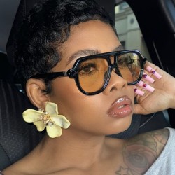 (C  bright black Lens ) sunglass trend fashion woman sunglass all-Purposens st..