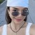 (C  gold frame  gray  Lens )Ellipse side cut sunglass occidental stylens sunglass fashion personality Sunglasses woman