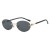 (C  gold frame  gray  Lens )Ellipse side cut sunglass occidental stylens sunglass fashion personality Sunglasses woman