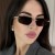 (C  gray ) pattern square sunglass Metal sunglass occidental style fashion Sunglasses
