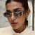 (C  silver frame  gray  Lens )samll square Metal sunglass sunglass woman anti-ultraviolet style Sunglasses