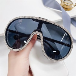 (C  bright black gray White Diamond )diamond Sunglasses sunglass occidental st..