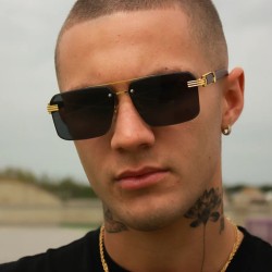 (C  gray )polygon Double sunglass occidental style fashion Sunglasses man sung..