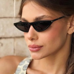 (C  bright black gray )samll three cat sunglass Sunglasses occidental stylens ..