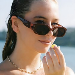 ( red  gray  Lens )samll square sunglass occidental style retro Sunglasses sun..