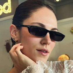 ( bright black gray )samll Word sunglass retrons fashion square Sunglasses tre..