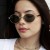 (C  gold frame  gray )Ellipse sunglass lady anti-ultraviolet Sunglasses fashion sunglass personality