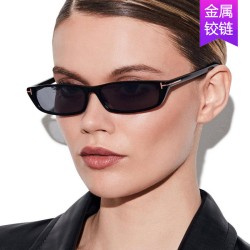 (C  bright black gray  Lens )Word samll sunglass occidental style trend Sungla..