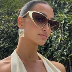 (C  gold frame  gray )three cat sunglass sunglass occidental style fashion Sun..
