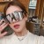 ( Black frame  Silver) man Sunglasses anti-ultraviolet sunglass woman samll