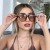 ( Black frame  tea  Lens ) Double sunglass occidental style style man Sunglasses high trend woman Sunglasses