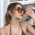 ( Black frame  tea  Lens ) Double sunglass occidental style style man Sunglasses high trend woman Sunglasses