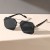 ( silver frame  Black grey  Lens ) Sunglasses man anti-ultraviolet high sunglass
